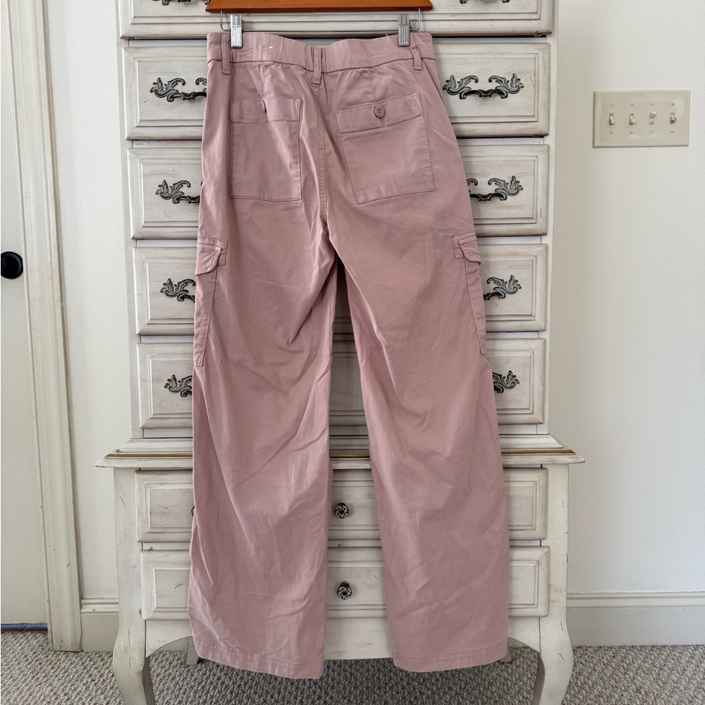 American Eagle Pink Mid-Rise Baggy Wide Leg Pants - Picture 3 of 7